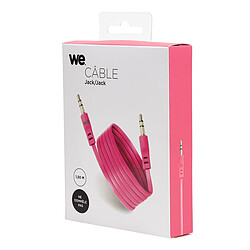 Avis WE Câble Auxiliaire Audio Jack/Jack 3,5mm Mâle Mâle Plat 1m50 - très résistant - Compatible avec les casques Beats, iPhone iPad iPod Casque HiFi Autoradio Smartphone Tablette MP3 - Fuschia