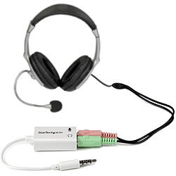 Avis StarTech.com Adaptateur pour casque avec prises pour écouteur et microphone séparées - Mini-Jack 3,5mm 1x (M) 2x (F) - Blanc