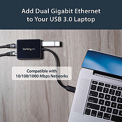 StarTech.com Adaptateur réseau USB 3.0 vers 2 ports Gigabit Ethernet - Convertisseur USB vers 2x RJ45 pas cher