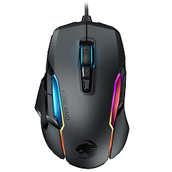 ROCCAT KONE AIMO BLACK REMASTERED - RGB Souris gamer - Connexion filaire USB - Capteur optique ROCCAT Owl-Eye - 16 000 DPI - 10 boutons - Rétro-éclairage RGB sur 5 zones - Droitier - Noire