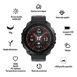 Montre Connectée Mixte POLAR 900110283 Grit X2 Pro - Bracelet en silicone S-L Noir