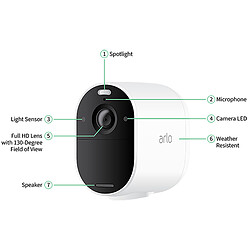 Avis Arlo Essential Spotlight - 3 caméras - VMC2330