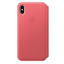 Apple iPhone XS Max Leather Folio - Rose Pivoine Étui folio en cuir pour iPhone XS Max - En cuir - Compatible charge sans fil - Doublure en microfibre - Mise en veille automatique