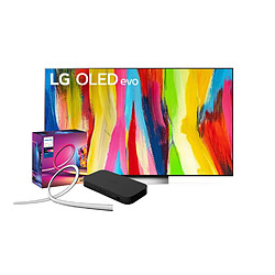 LG Pack TV OLED55C2 + Philips Hue Lightstrip 55" + Boîtier de Synchronisation