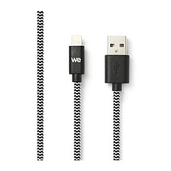 WE Câble USB - Nylon tressé - 1 metre - Noir et blanc