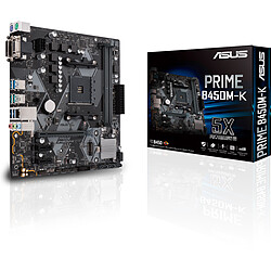 Carte mère Prime B450M-K Micro-ATX Asus Carte mère Micro-ATX - Socket AMD AM4 - Chipset AMD B450