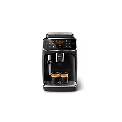 Philips Machine à café Expresso broyeur Série 4300 - EP4321/50 - Noir Machine Espresso automatique - Compacte - Large écran de contrôle - 5 spécialités de café - Mousseur à lait classique pour préparer vos recettes lactées préférées - Intensité, volume et longueur des boissons réglables - Broyeur céramique avec 12 n