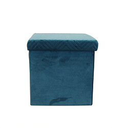 3S. x Home Coffre pliable en Velours Bleu DUDLEY