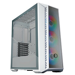 Cooler Master Ltd MasterBox MB520 Mesh ARGB - Blanc Moyenne tour avec fenêtre latérale en verre trempé, façade Mesh et ventilateurs ARGB