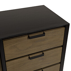 Acheter MACABANE Buffet marron/noir 2 portes couliss. en verre fumé pieds métal ALMA