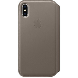 Apple iPhone X Leather Folio - Taupe