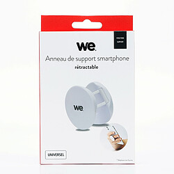 WE Anneau de support universel smartphone blanc: Anneau retractable - fonction support doigts et support horizontale - fixation colle 3M