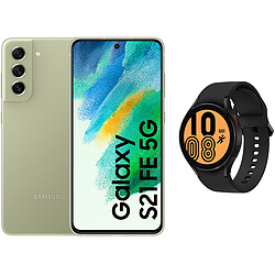 Samsung Galaxy S21 FE - 5G - 128GO - Olive + Galaxy Watch4 - 44 mm - Bluetooth - Noir