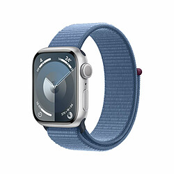 Apple Watch Series 9 GPS 41 mm Boîtier en aluminium argenté avec boucle Sport Bleu hiver