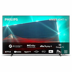 Philips TV OLED 4K 55" 139 cm - 55OLED718 2023 Écran 55" 4K UHD - Dalle VA 120Hz - Smart TV - WiFi - Bluetooth - HDR 10+ - Processeur P5 AI Perfect Picture Engine - Modèle UE