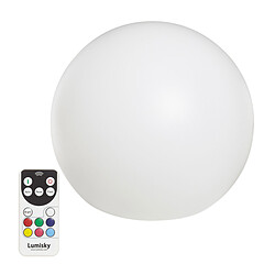 lumisky - boule lumineuse multicolore rechargeable d'extérieur d.50cm - bobby c50 lumisky - boule lumineuse multicolore rechargeable d'extérieur d.50cm - bobby c50