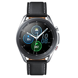 Samsung Galaxy Watch 3 - 45 mm - 4G - SM-R845FZSAEUB - Argent - Bracelet Noir Montre connectée 4G Galaxy Watch3 - Lunette rotative - Cardiofréquencemètre - Altimètre - Accélèromètre - GPS - Suivi d'exercice - Notifications - Etanche - ECG -Compatible Android & IOS