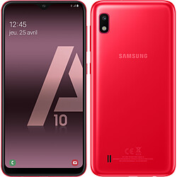 Samsung Galaxy A10 - 32 Go - Rouge · Reconditionné Samsung Galaxy A10 - Rouge - Ecran panoramique - Résolution 13MP - Batterie 3400 mAh - Autonomie 72 h
