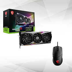 MSI GeForce RTX 4080 GAMING X TRIO - 16Go + CLUTCH GM41 LIGHTWEIGHT V2