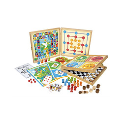 Jeujura Coffret jeux de société en bois : 80 règles - Pions bois