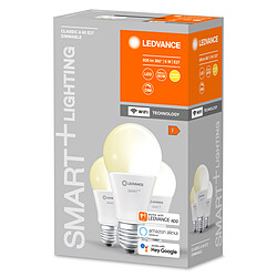 Ledvance Lot de 3 ampoules Smart+ WIFI STANDARD DEPOLIE 60W E27 - Puissance variable