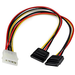 StarTech.com Câble d'Alimentation Adaptateur en Y Molex vers Double SATA - 30 cm StarTech.com Câble d'Alimentation Adaptateur en Y Molex vers Double SATA - 30 cm