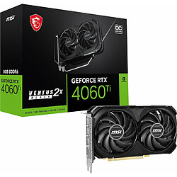 MSI GeForce RTX 4060 Ti VENTUS 2X BLACK 8G OC 8 Go GDDR6 - HDMI/Tri Display Port - DLSS 3 - PCI Express 4.0 16x