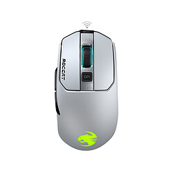 ROCCAT Kain 202 AIMO - RGB Souris gamer - Connexion sans fil 2.4 Ghz ou filaire - Rétro-éclairage RGB 2 zones - Capteur optique Owl-Eye - Jusqu'à 16 000 DPI - 6 boutons - Droitier - Blanche