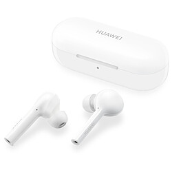 Huawei FreeBuds Lite - Blanc Ecouteurs sans fil True Wireless - Autonomie jusqu'à 12h d'écoute - IPX4 - Réduction de bruit - Avec boitier de charge rapide