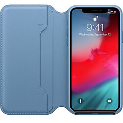 Apple iPhone XS Leather Folio - Bleu Cape Cod