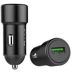 We Chargeur allume-cigare 1 port USB - 18W - 3A - Compatible QC 3.0 - noir