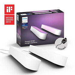 Acheter Philips Hue Pack de 2 Light bar Hue Play connectées blanches - White & Color Ambiance + Pont de connexion Hue