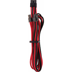 Corsair PCI-E 6+2 broches, connecteur simple - 2 x 650 mm- rouge/noir