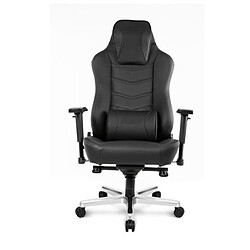 AKRacing Office Onyx - Noir Chaise gamer revêtement similicuir - dossier inclinable 180° - accoudoirs 4D - 150Kg - pieds 5 branches