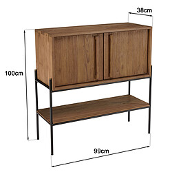 Acheter MACABANE Buffet 2 portes 1 niche en bois de teck recyclé naturel 