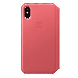 Apple iPhone XS Leather Folio - Rose Pivoine