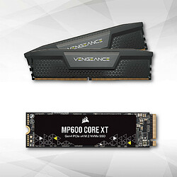 Corsair Vengeance DDR5 32 Go (2 x 16 Go) 6000 MHz CL30 - Noir + Disque SSD Force MP600 CORE XT 1 To