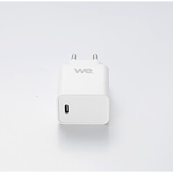 WE Bundle chargeur USB-C avec câble Chargeur 1 port USB-C 18W, PD 3.0 + 1 Câble USBC/USBC de 1 mètre blanc