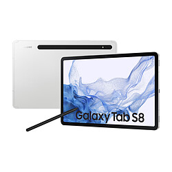 Tablette Samsung Galaxy Tab S8 128Go Argent - WiFi Tablette 11" (2560 x 1600) - 120 Hz - WiFi - Qualcomm SM8450 (Snapdragon® 8 Gen 1) - 8/128 Go - 8 000 mAh - Charge rapide 45W - 4 Haut-parleurs son AKG et immersion sonore Dolby - S Pen