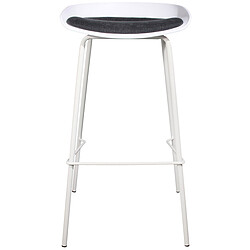 3S. x Home Tabouret de Bar Blanc avec Coussin HELLA