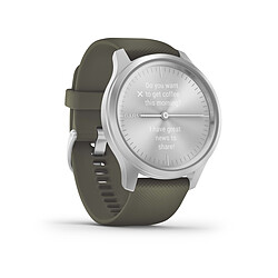 Montre connectée Garmin Vivomove Style 010-02240-01 Silver/Moss - Bracelet Silicone Vert