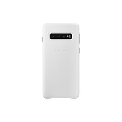 Samsung Coque Cuir Galaxy S10 Plus - Blanc