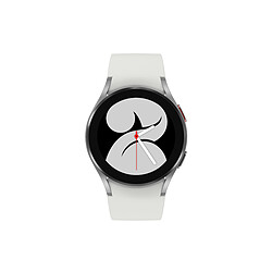 Montre connectée Mixte Samsung Galaxy Watch4SM-R860NZSAXEF - Bracelet Silicone Argenté Montre connectée Galaxy Watch4 - Fonctionnalités Sport et Bien-être avancées - Connexion Bluetooth 5.0 - Cardiofréquencemètre - Altimètre - Accélèromètre - GPS - Suivi d'exercice - Notifications - Etanche 5ATM IP68 - ECG - Android WearOS