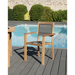 Avis MACABANE Lot de 2 fauteuils empilables en teck massif UNIQ