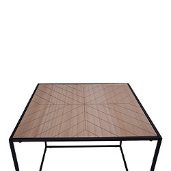 Avis House Nordic Table d'appoint Carrée en Bois et Métal FREEMAN