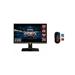 MSI 24.5" LED NXG253R + CLUTCH GM41 LIGHTWEIGHT OFFERT Ecran PC Gamer - 1920x1080 - Dalle IPS - 1 ms - 360 Hz + Souris GM41 OFFERTE