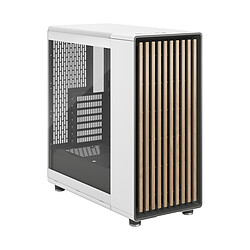 Fractal Design North Chalk White TG Clear Boîtier Moyen Tour avec fenêtre en verre trempé et façade en chêne