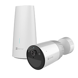 Ezviz CS-BC1-A0-2C2WPBL Ezviz BC1 - Caméra IP Wi-Fi extérieur sur batterie et Station de base - Détection de mouvement intelligente