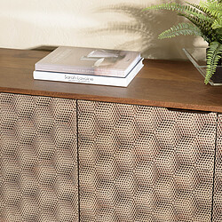 MACABANE Buffet 4 portes à motifs ethniques et pieds croisés pas cher