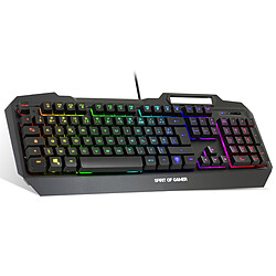 Spirit of Gamer Elite-K40 - RGB Clavier gamer semi-mécanique membrane - Rétro-éclairage RGB - AZERTY - USB